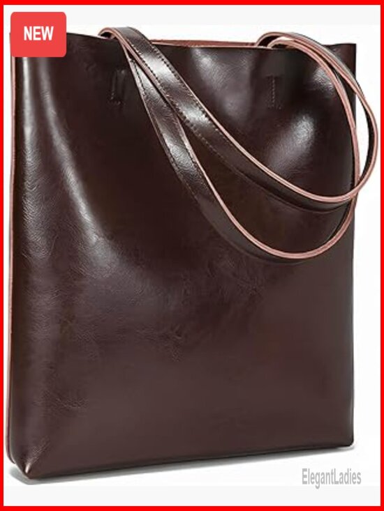 Women Large Genuine Leather Tote Bag for Women Work Purse Spacious Compartments